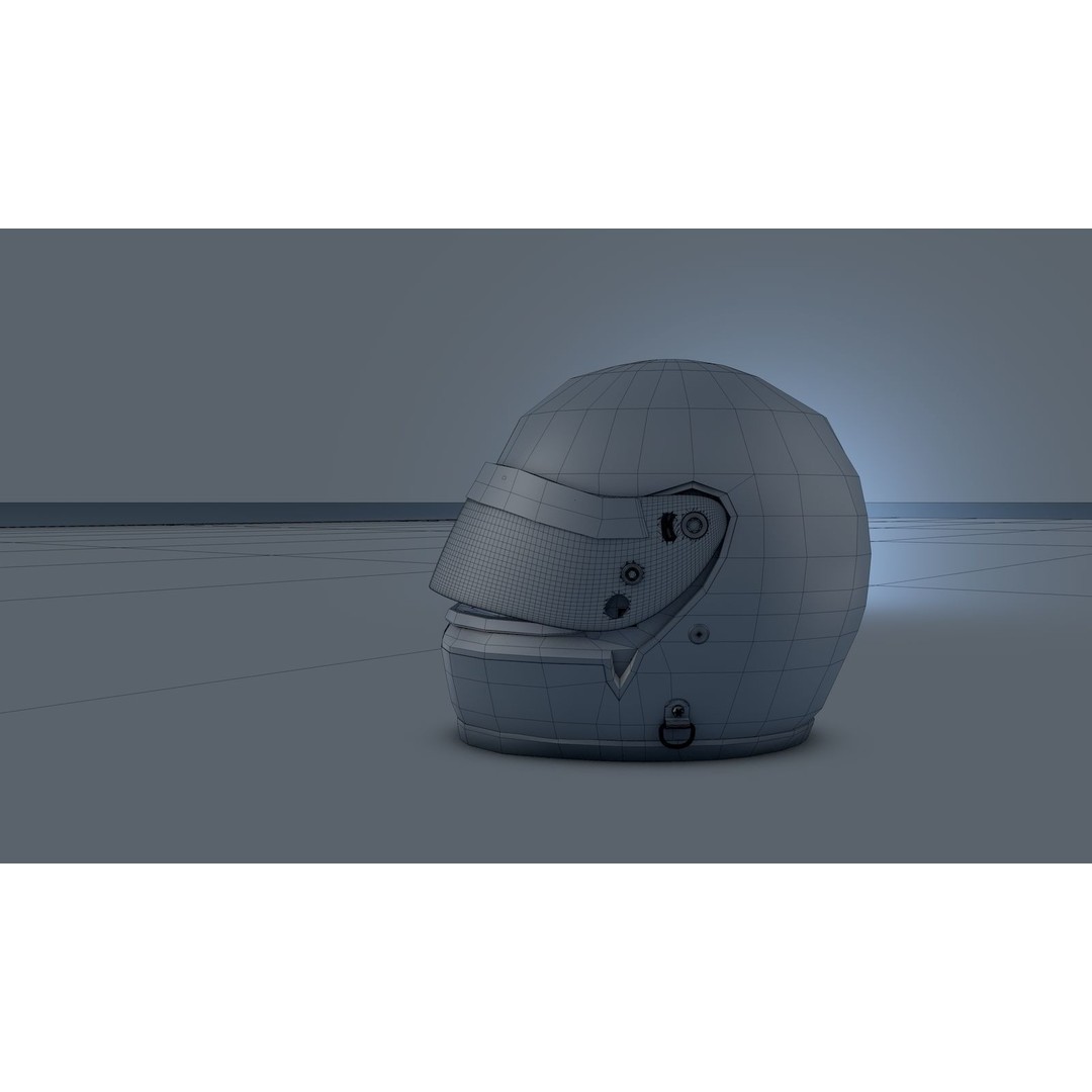 Ayrton Senna 1988 Monaco GP Helmet 3D Model – Game Ready FBX - View 9