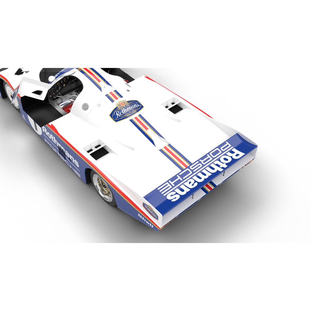 Porsche 956 Group C 1982 Rothmans Racing 3D Model – High Poly PBR Asset, FBX, OBJ - View 11