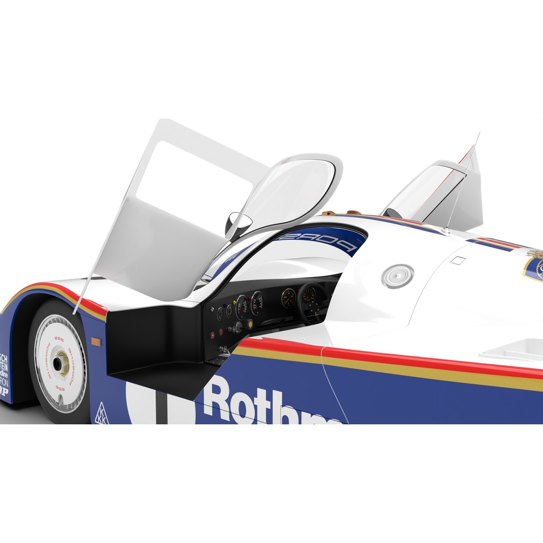 Porsche 956 Group C 1982 Rothmans Racing 3D Model – High Poly PBR Asset, FBX, OBJ - View 17