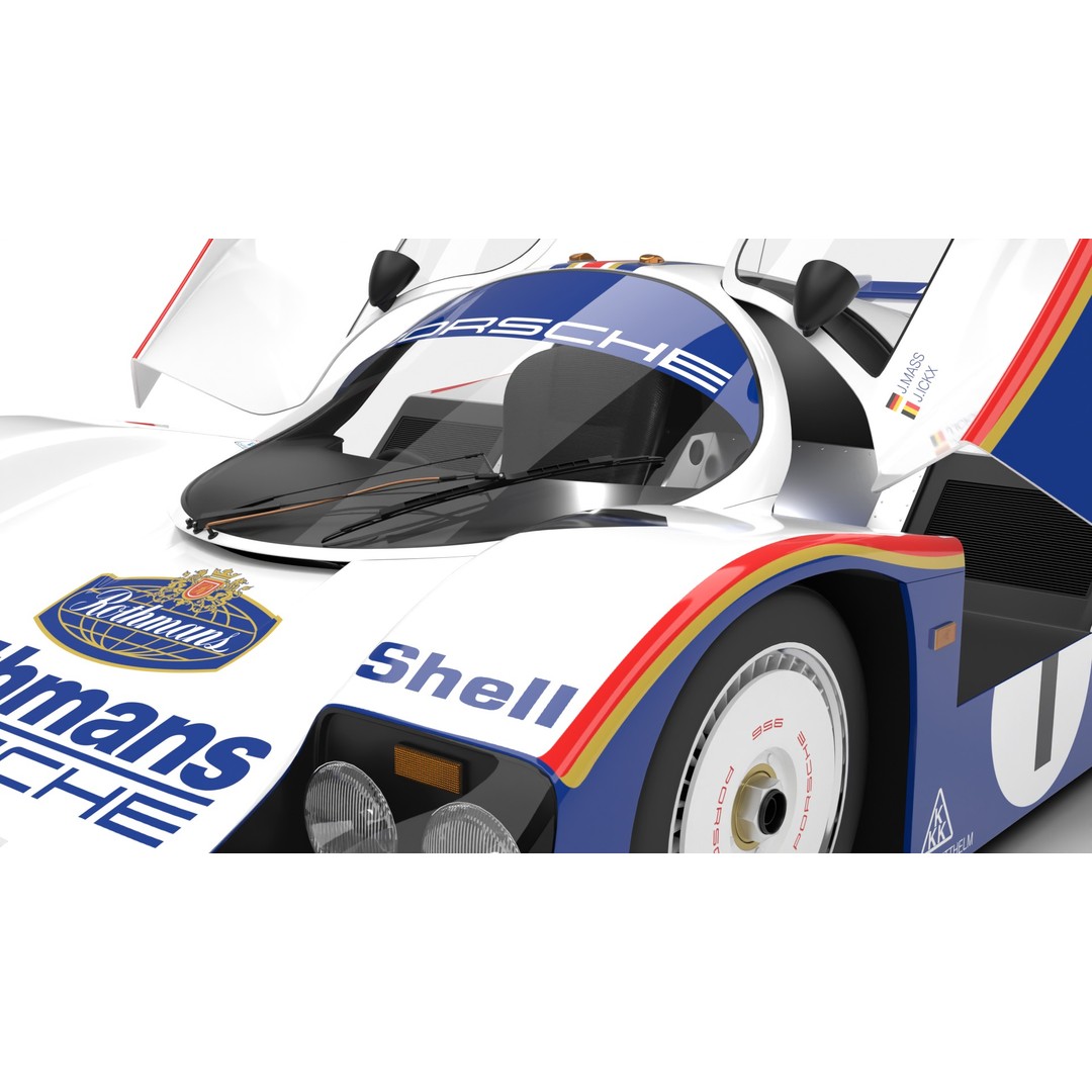 Porsche 956 Group C 1982 Rothmans Racing 3D Model – High Poly PBR Asset, FBX, OBJ - View 18