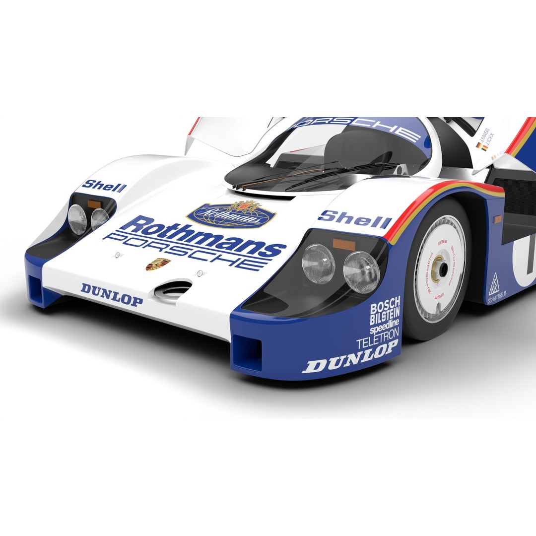 Porsche 956 Group C 1982 Rothmans Racing 3D Model – High Poly PBR Asset, FBX, OBJ - View 4