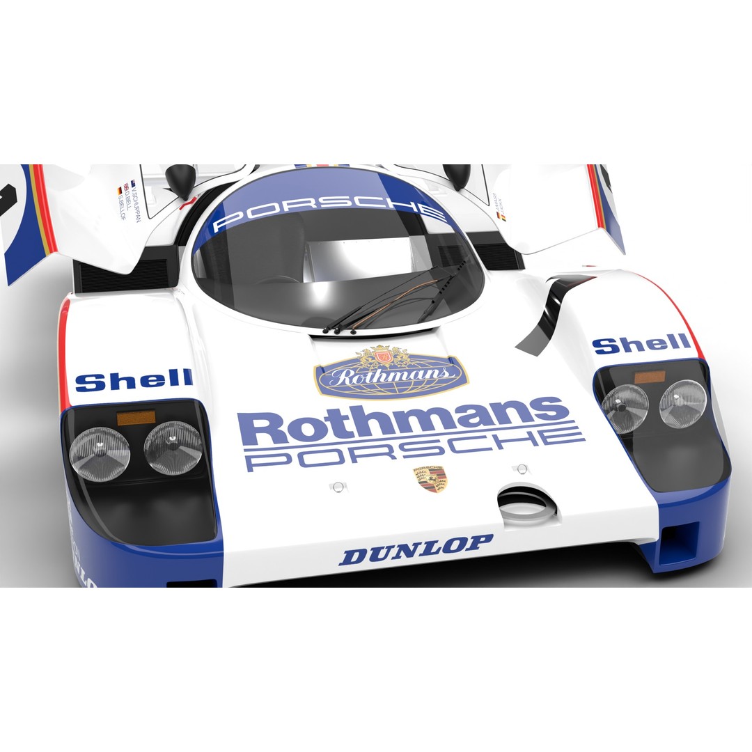 Porsche 956 Group C 1982 Rothmans Racing 3D Model – High Poly PBR Asset, FBX, OBJ - View 8