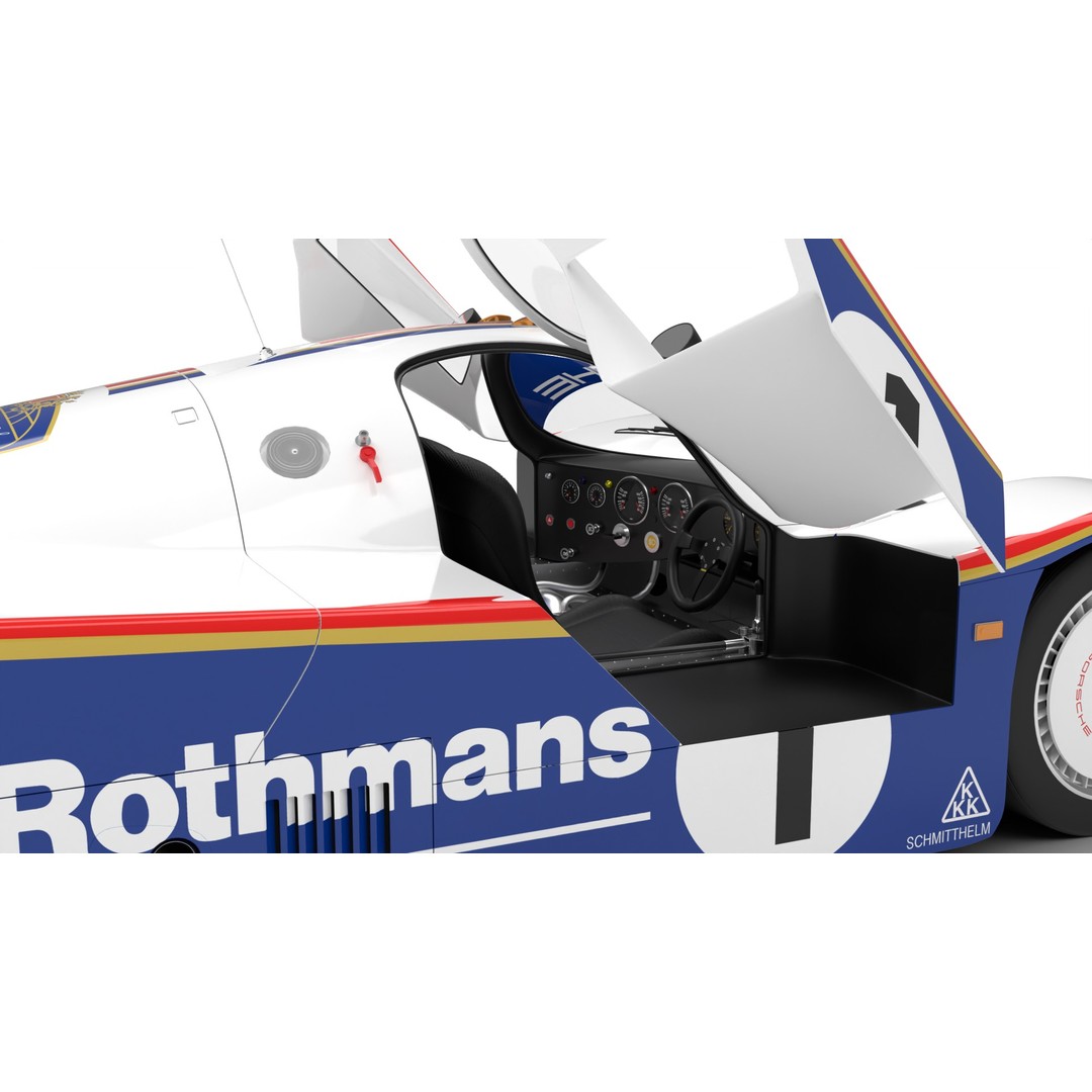 Porsche 956 Group C 1982 Rothmans Racing 3D Model – High Poly PBR Asset, FBX, OBJ - View 9