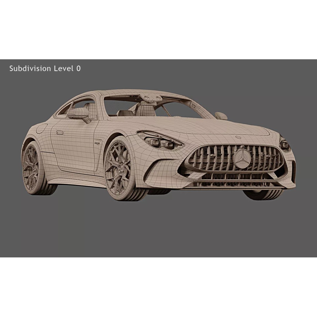 2025 Mercedes-AMG GT 63 S E Performance Coupe 3D Model – High Poly PBR Car Asset, FBX - View 33