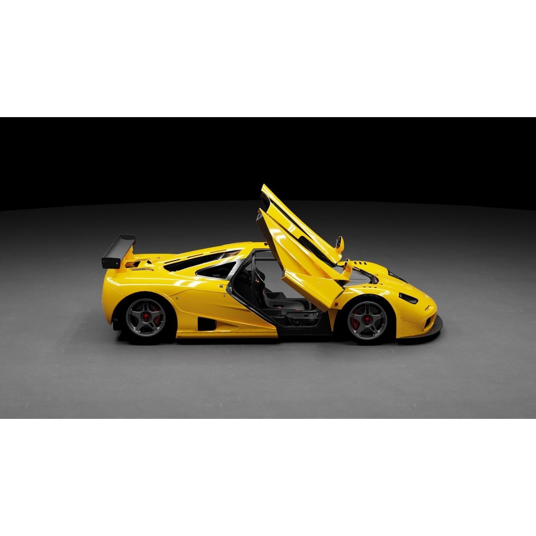 McLaren F1 GTR 3D Model – High Poly Rigged Game Asset, FBX, Blender