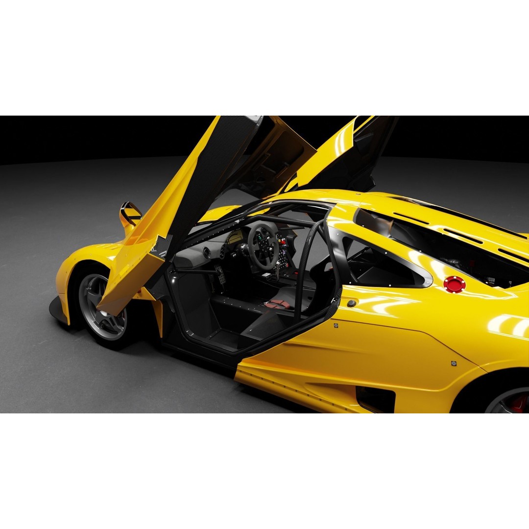 McLaren F1 GTR 3D Model – High Poly Rigged Game Asset, FBX, Blender - View 12