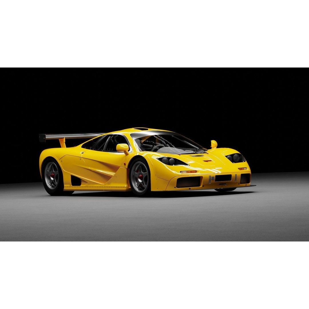 McLaren F1 GTR 3D Model – High Poly Rigged Game Asset, FBX, Blender - View 14