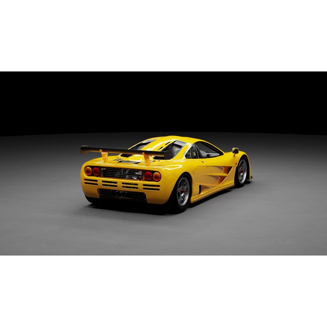 McLaren F1 GTR 3D Model – High Poly Rigged Game Asset, FBX, Blender - View 18