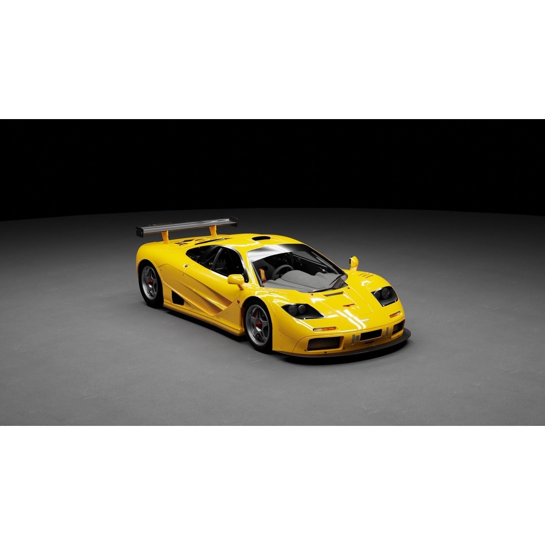 McLaren F1 GTR 3D Model – High Poly Rigged Game Asset, FBX, Blender - View 19
