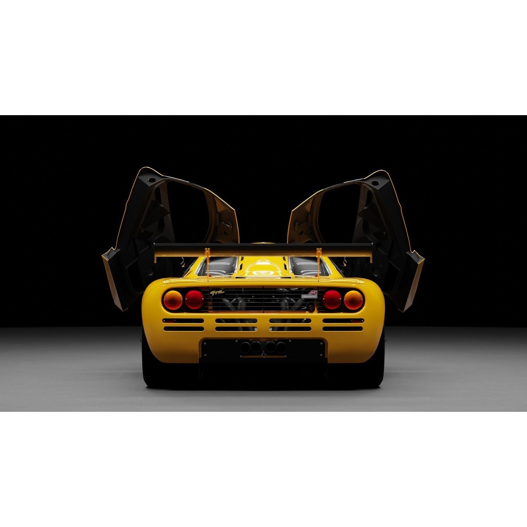 McLaren F1 GTR 3D Model – High Poly Rigged Game Asset, FBX, Blender - View 22