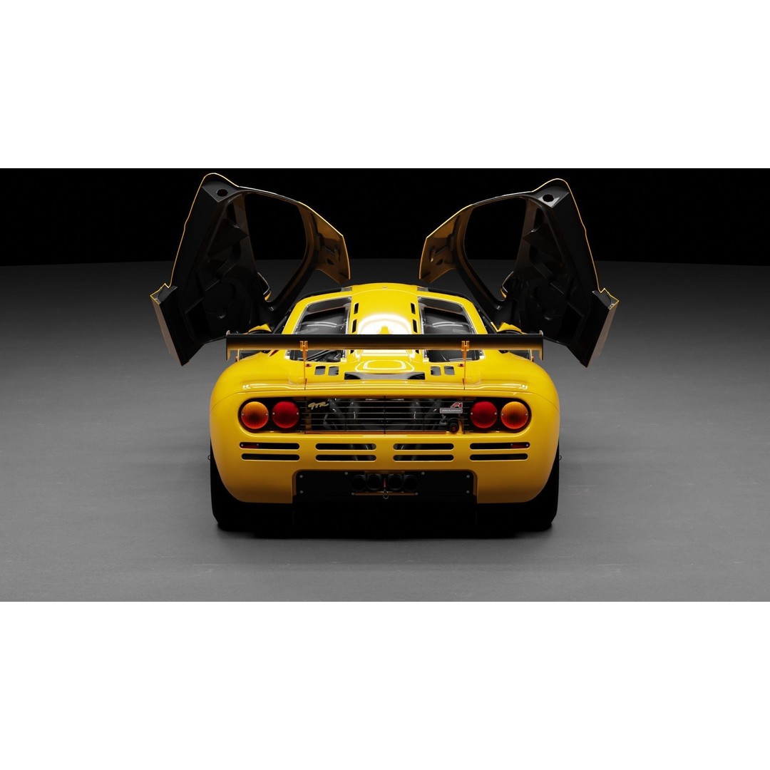 McLaren F1 GTR 3D Model – High Poly Rigged Game Asset, FBX, Blender - View 24