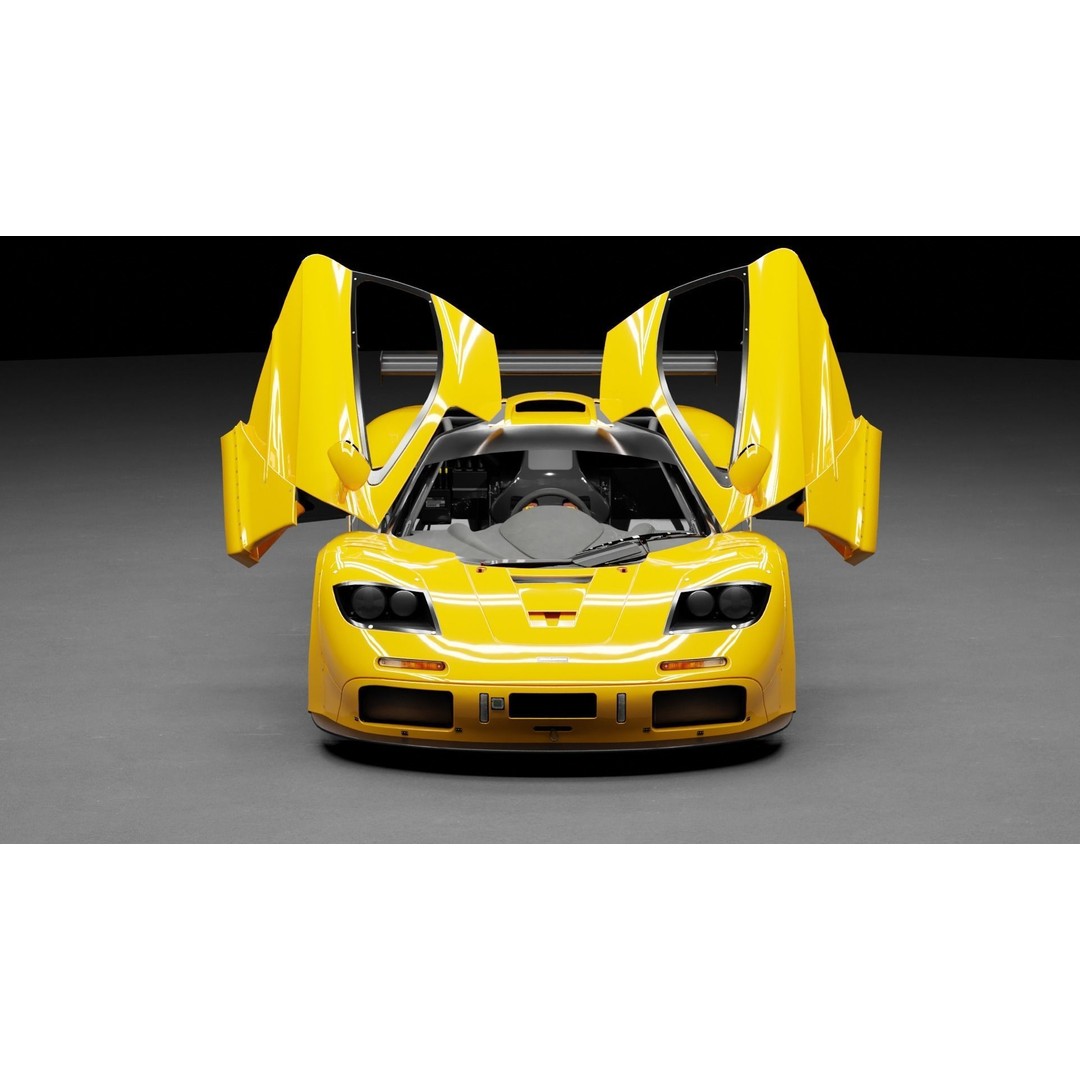 McLaren F1 GTR 3D Model – High Poly Rigged Game Asset, FBX, Blender - View 26
