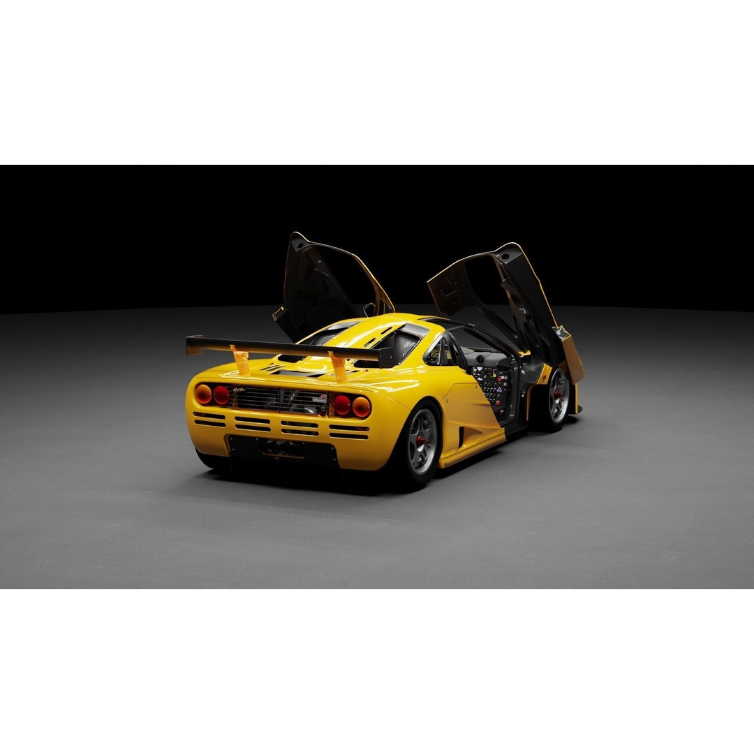 McLaren F1 GTR 3D Model – High Poly Rigged Game Asset, FBX, Blender - View 27