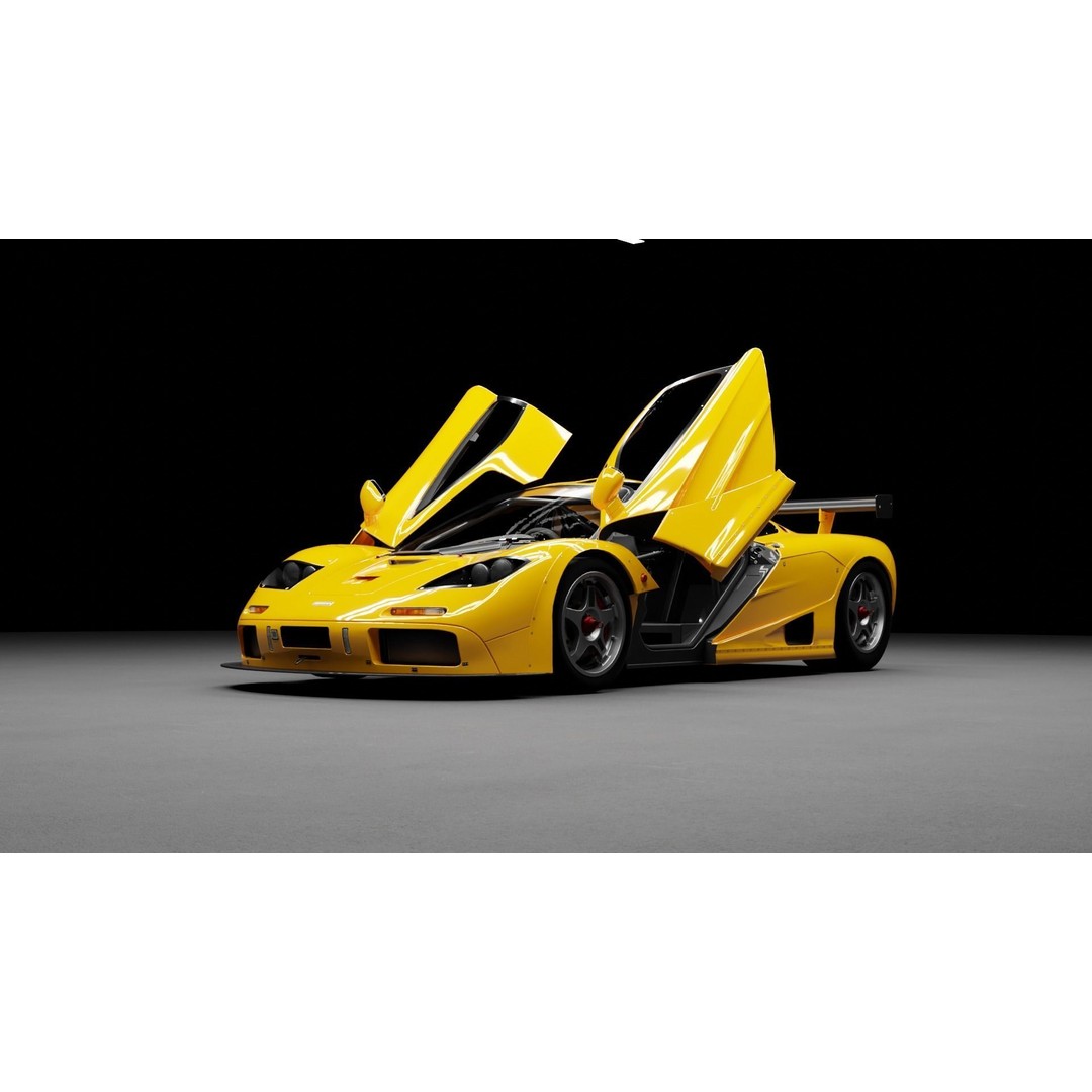 McLaren F1 GTR 3D Model – High Poly Rigged Game Asset, FBX, Blender - View 28
