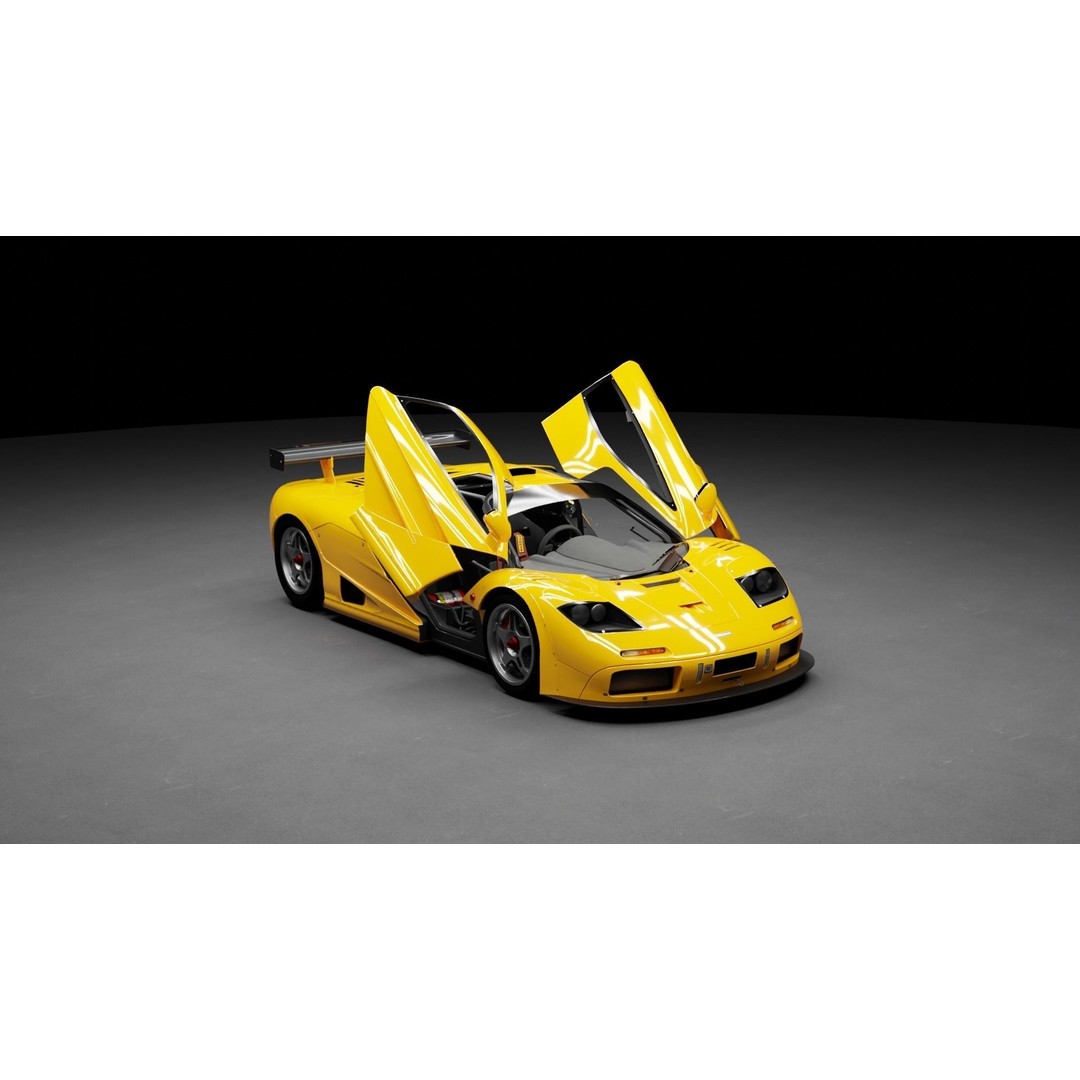 McLaren F1 GTR 3D Model – High Poly Rigged Game Asset, FBX, Blender - View 29