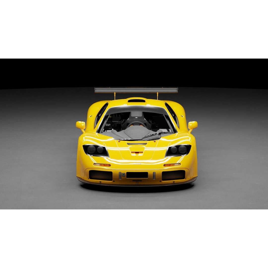 McLaren F1 GTR 3D Model – High Poly Rigged Game Asset, FBX, Blender - View 3