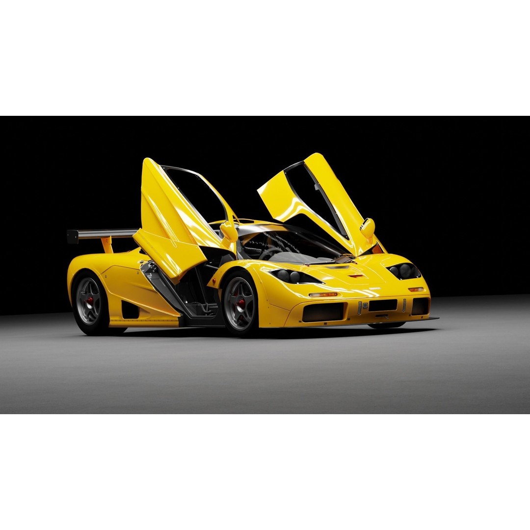 McLaren F1 GTR 3D Model – High Poly Rigged Game Asset, FBX, Blender - View 31