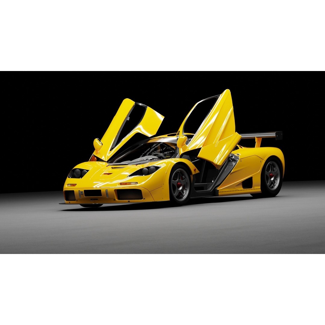McLaren F1 GTR 3D Model – High Poly Rigged Game Asset, FBX, Blender - View 32