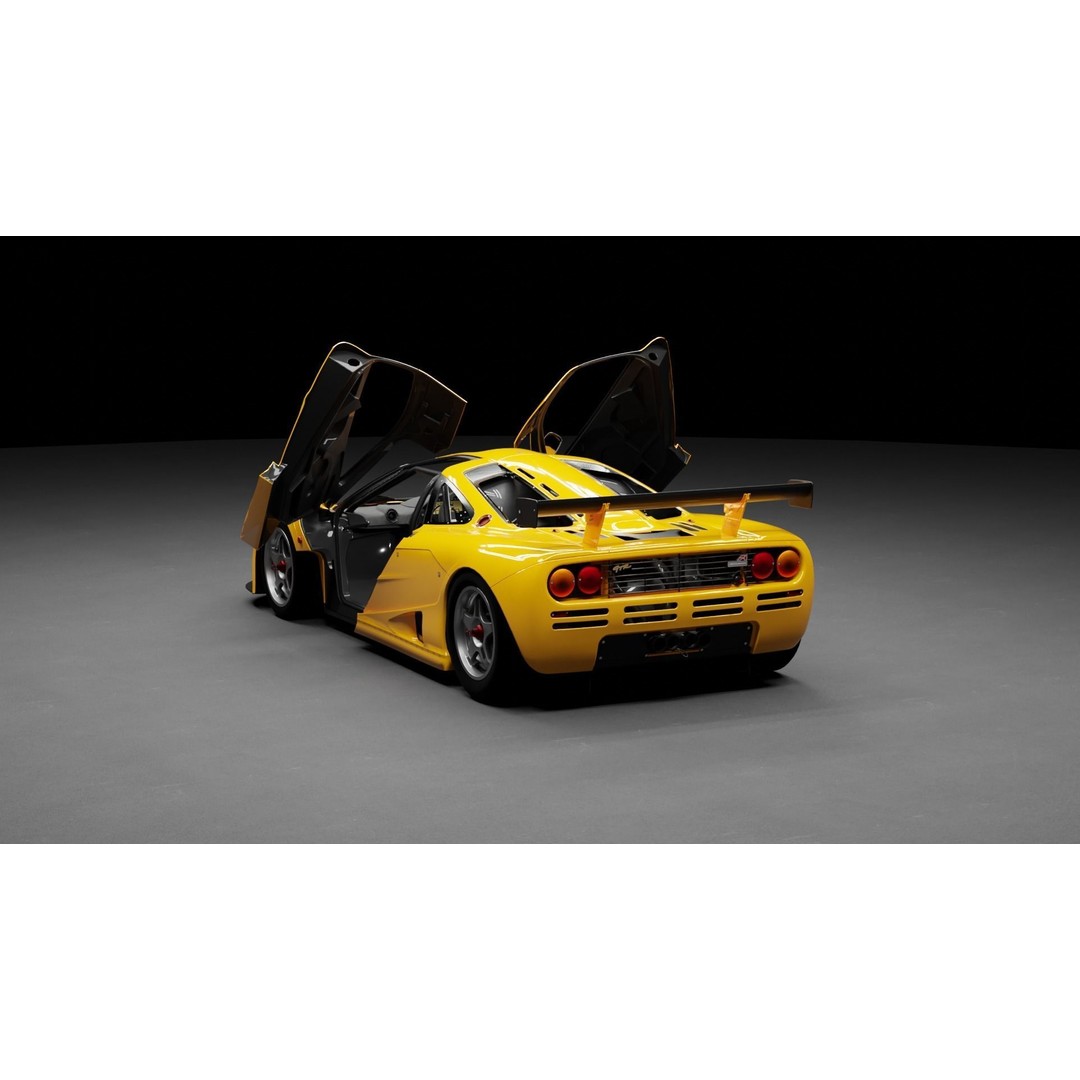 McLaren F1 GTR 3D Model – High Poly Rigged Game Asset, FBX, Blender - View 33