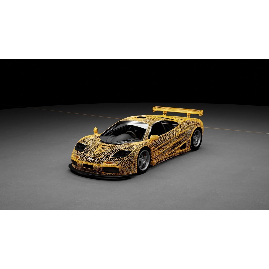 McLaren F1 GTR 3D Model – High Poly Rigged Game Asset, FBX, Blender - View 4