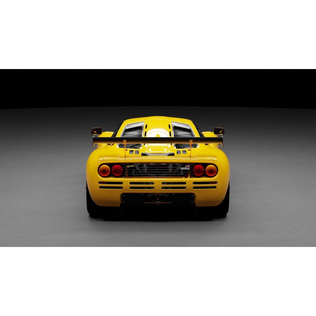 McLaren F1 GTR 3D Model – High Poly Rigged Game Asset, FBX, Blender - View 6