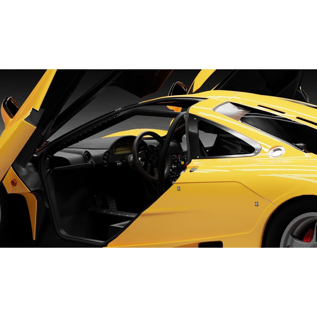 McLaren F1 GTR 3D Model – High Poly Rigged Game Asset, FBX, Blender - View 8