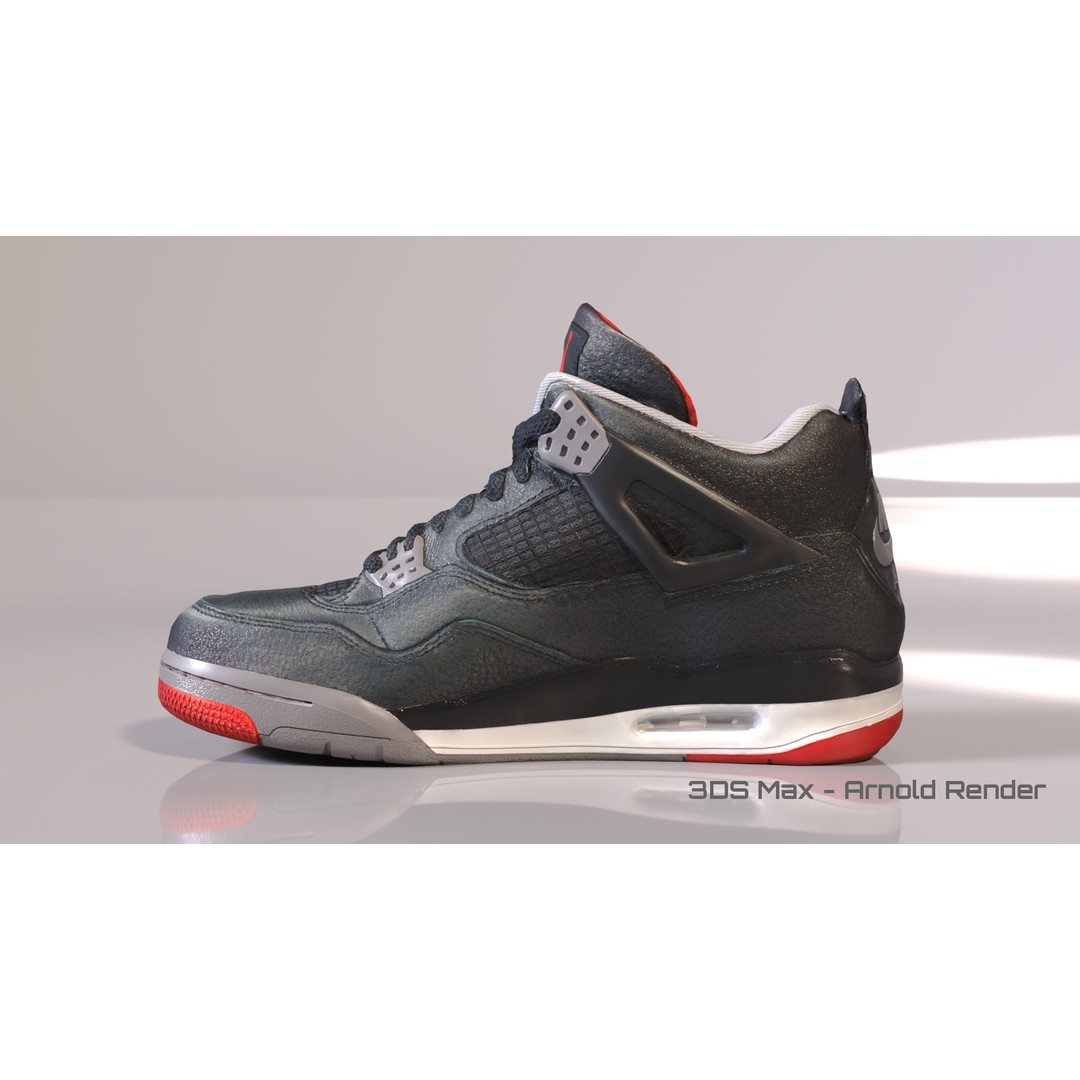Nike Air Jordan 4 Low-Poly 3D Model – Game Ready PBR Asset, FBX, OBJ - View 11