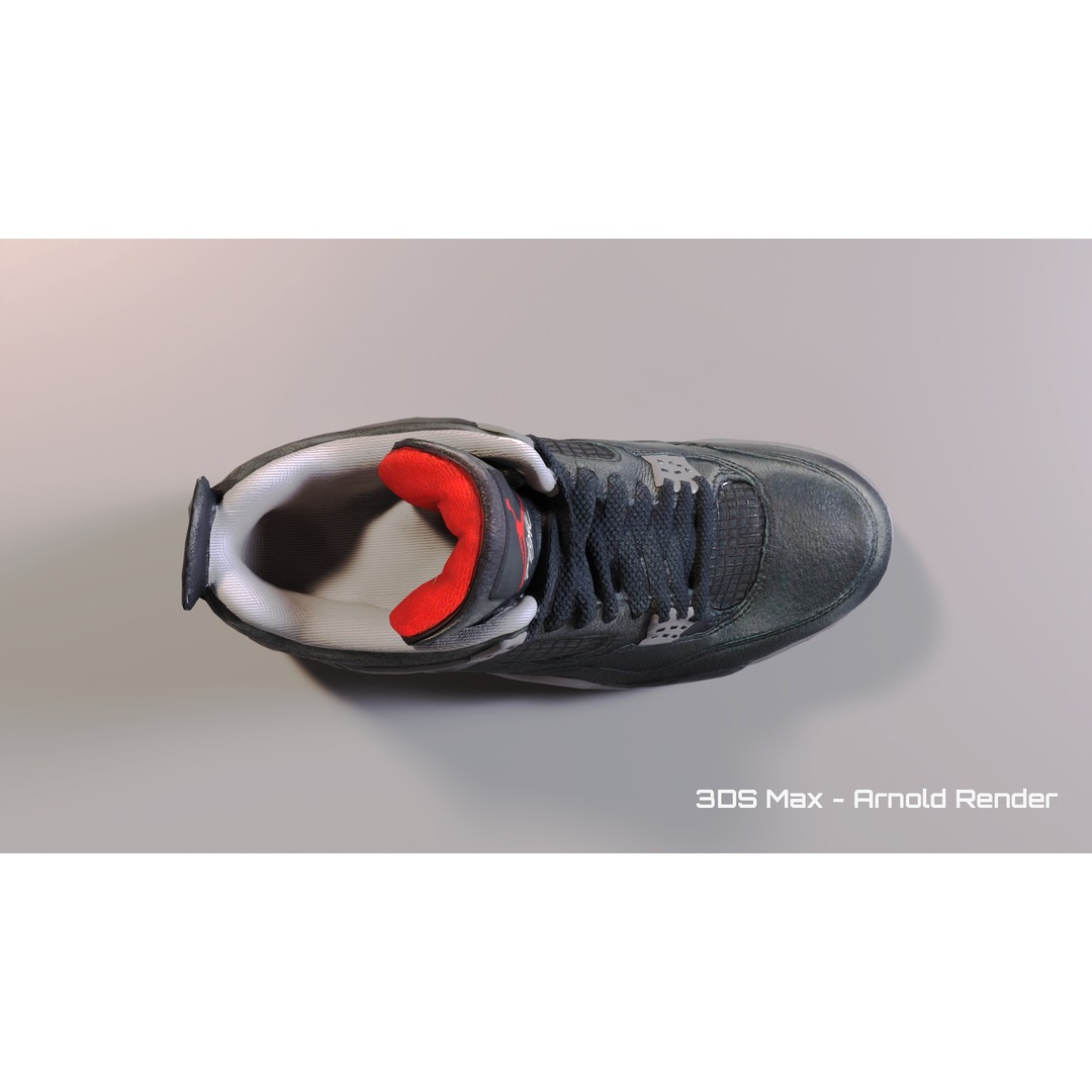 Nike Air Jordan 4 Low-Poly 3D Model – Game Ready PBR Asset, FBX, OBJ - View 12