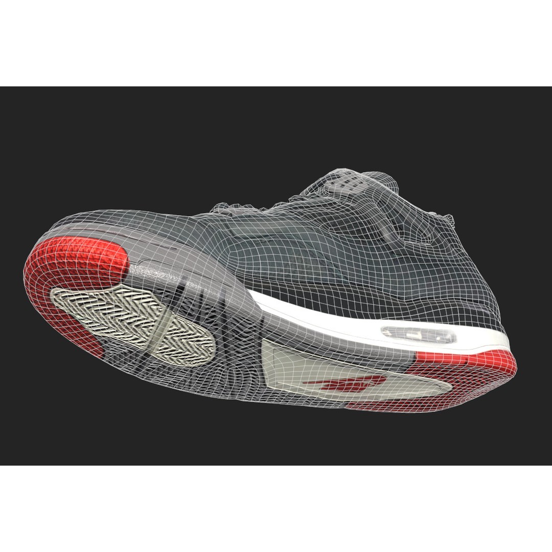 Nike Air Jordan 4 Low-Poly 3D Model – Game Ready PBR Asset, FBX, OBJ - View 13