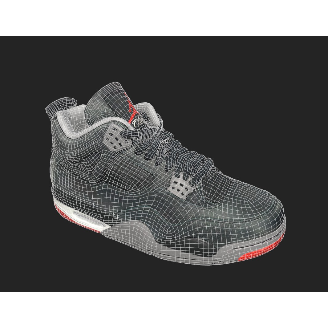 Nike Air Jordan 4 Low-Poly 3D Model – Game Ready PBR Asset, FBX, OBJ - View 14
