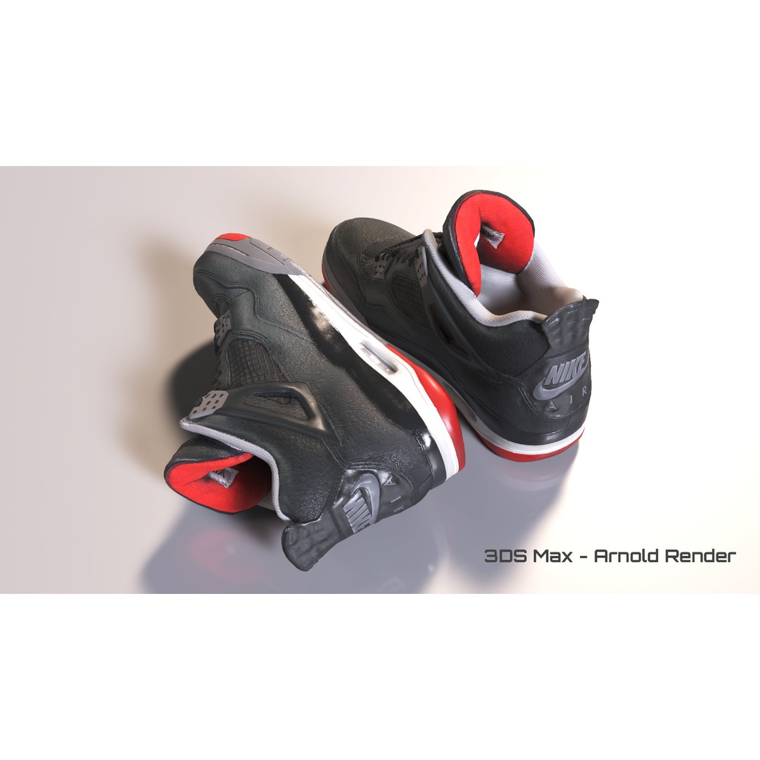 Nike Air Jordan 4 Low-Poly 3D Model – Game Ready PBR Asset, FBX, OBJ - View 8