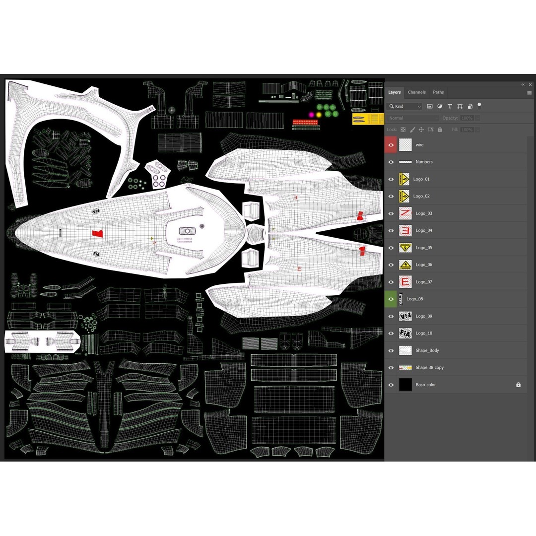 F1 Generic Car 3D Model – High Detail Racing Template, FBX, PBR - View 14