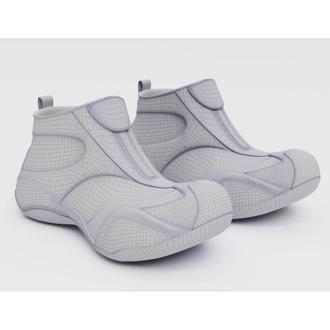 Balenciaga Basketball Sneakers 3D Model – Low Poly Game Asset, FBX - View 12