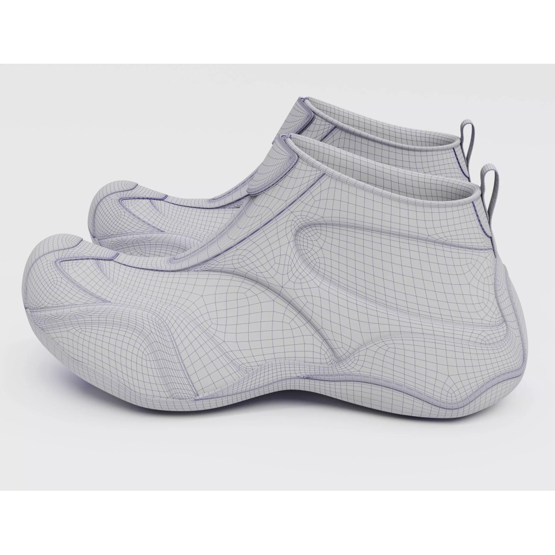 Balenciaga Basketball Sneakers 3D Model – Low Poly Game Asset, FBX - View 17