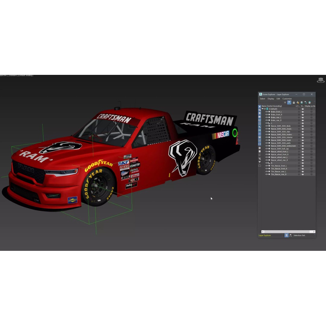 Nascar Truck RAM 2026 3D Model – Low Poly Game Asset, FBX, OBJ - View 19