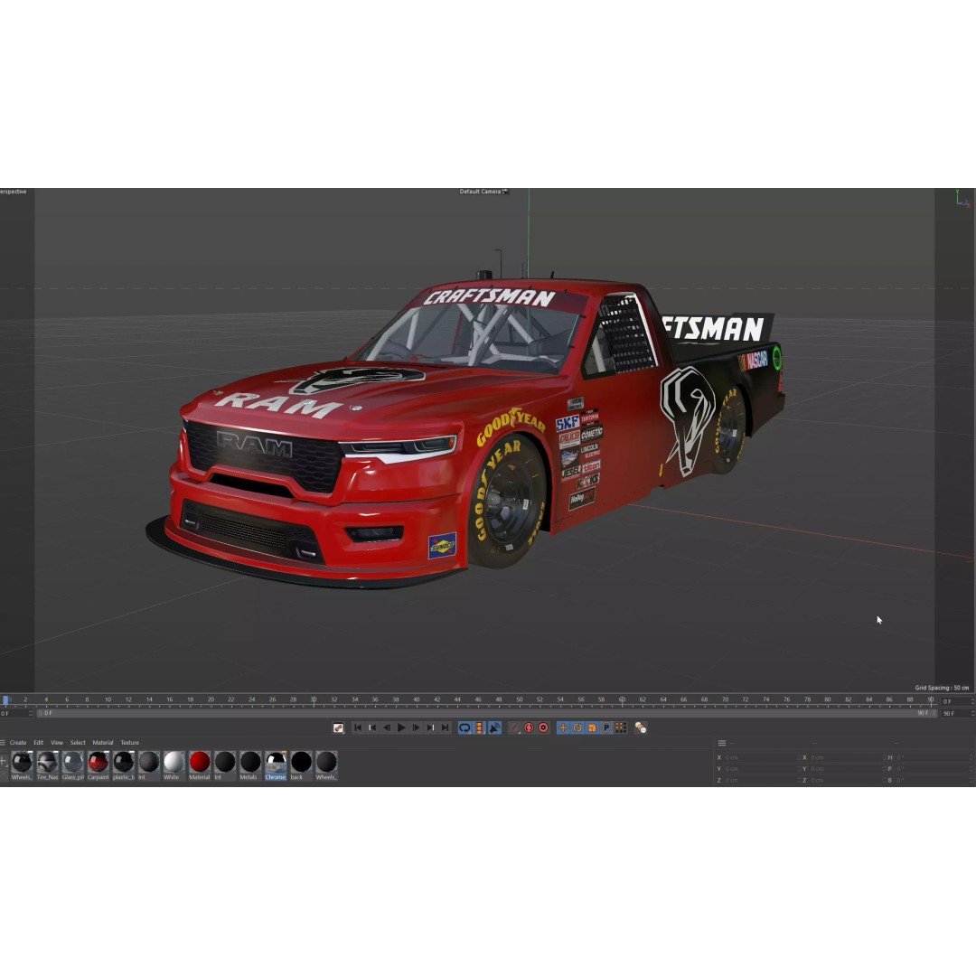 Nascar Truck RAM 2026 3D Model – Low Poly Game Asset, FBX, OBJ - View 20