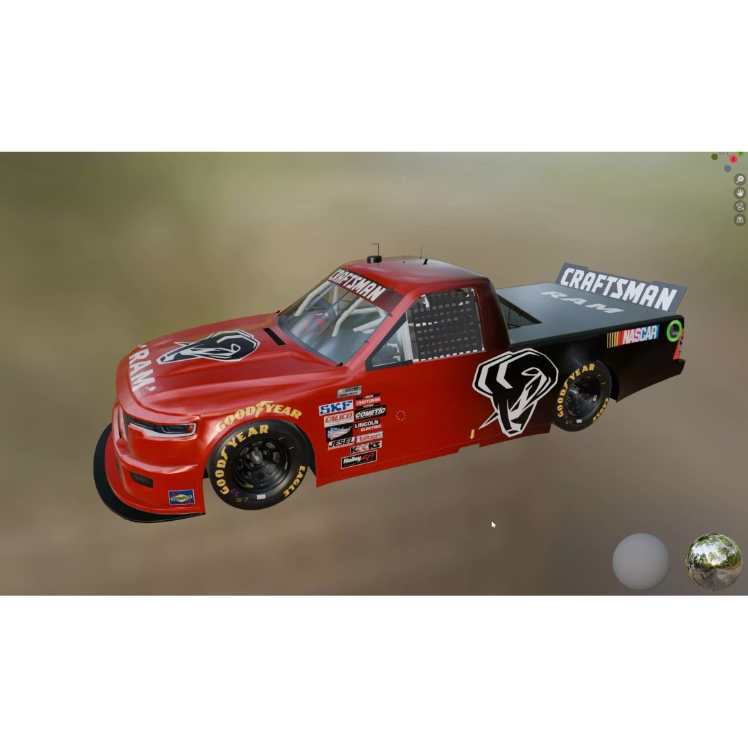 Nascar Truck RAM 2026 3D Model – Low Poly Game Asset, FBX, OBJ - View 21