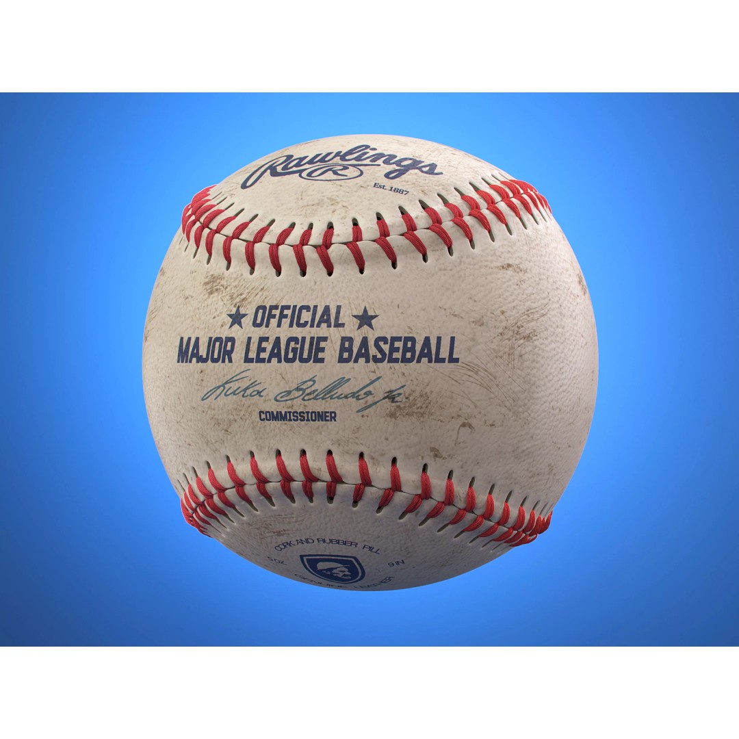 Baseball Ball 3D Model – High Precision PBR Asset, FBX, OBJ - View 2