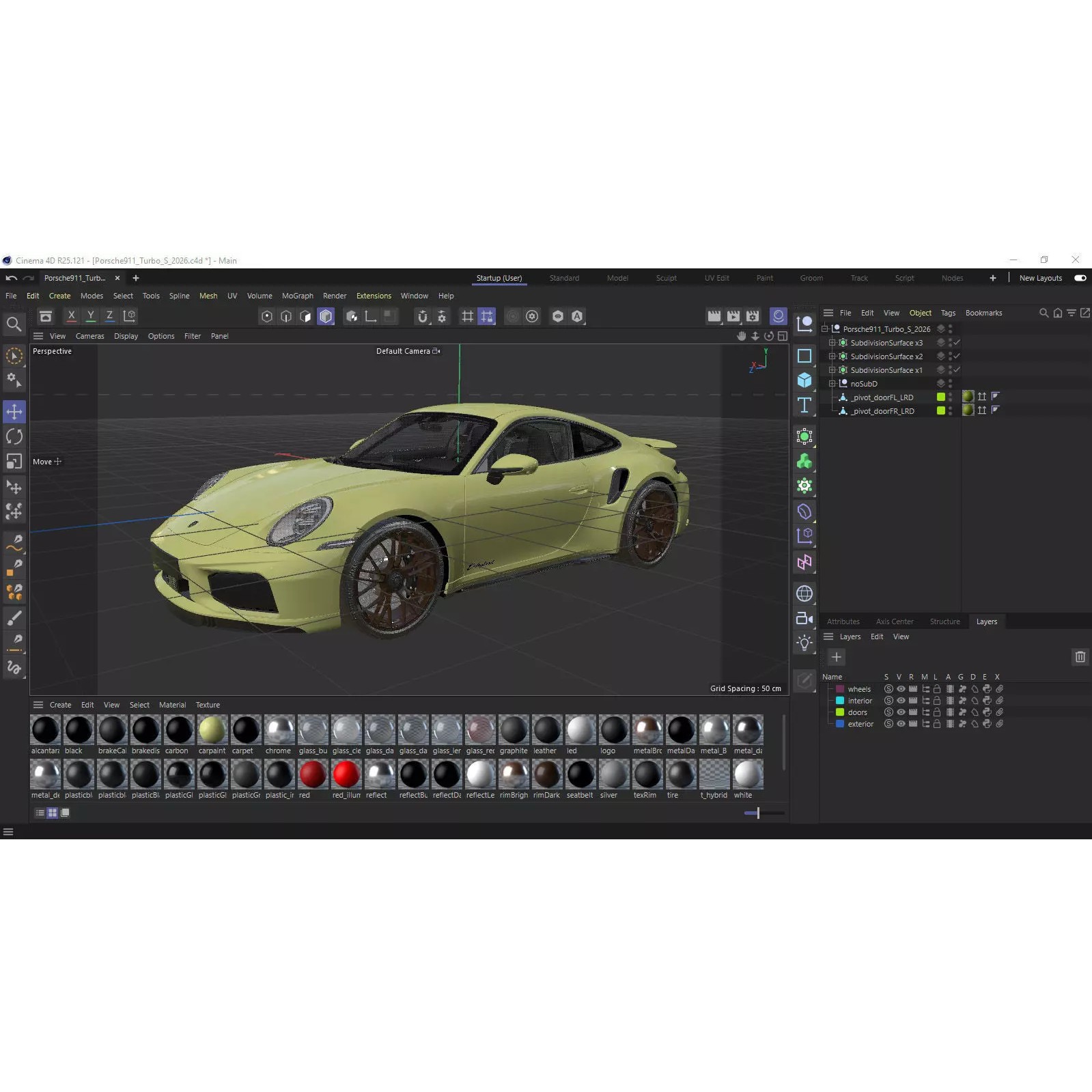 Porsche 911 Turbo S 2026 - Game-Ready 3D Model - View 44