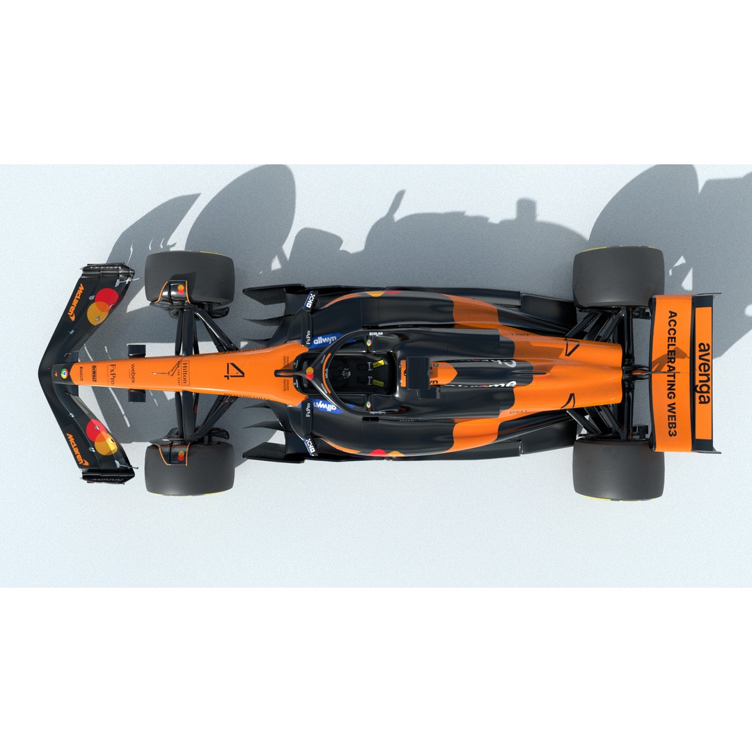 McLaren MCL-39 3D Model – Low Poly Racing Car, FBX, OBJ, Blender - View 10