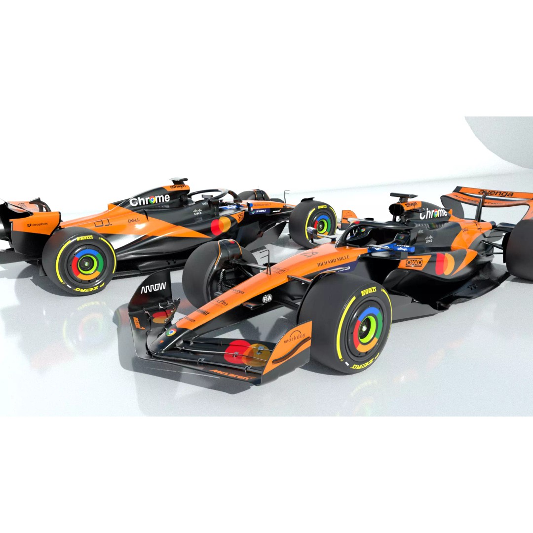 McLaren MCL-39 3D Model – Low Poly Racing Car, FBX, OBJ, Blender - View 2