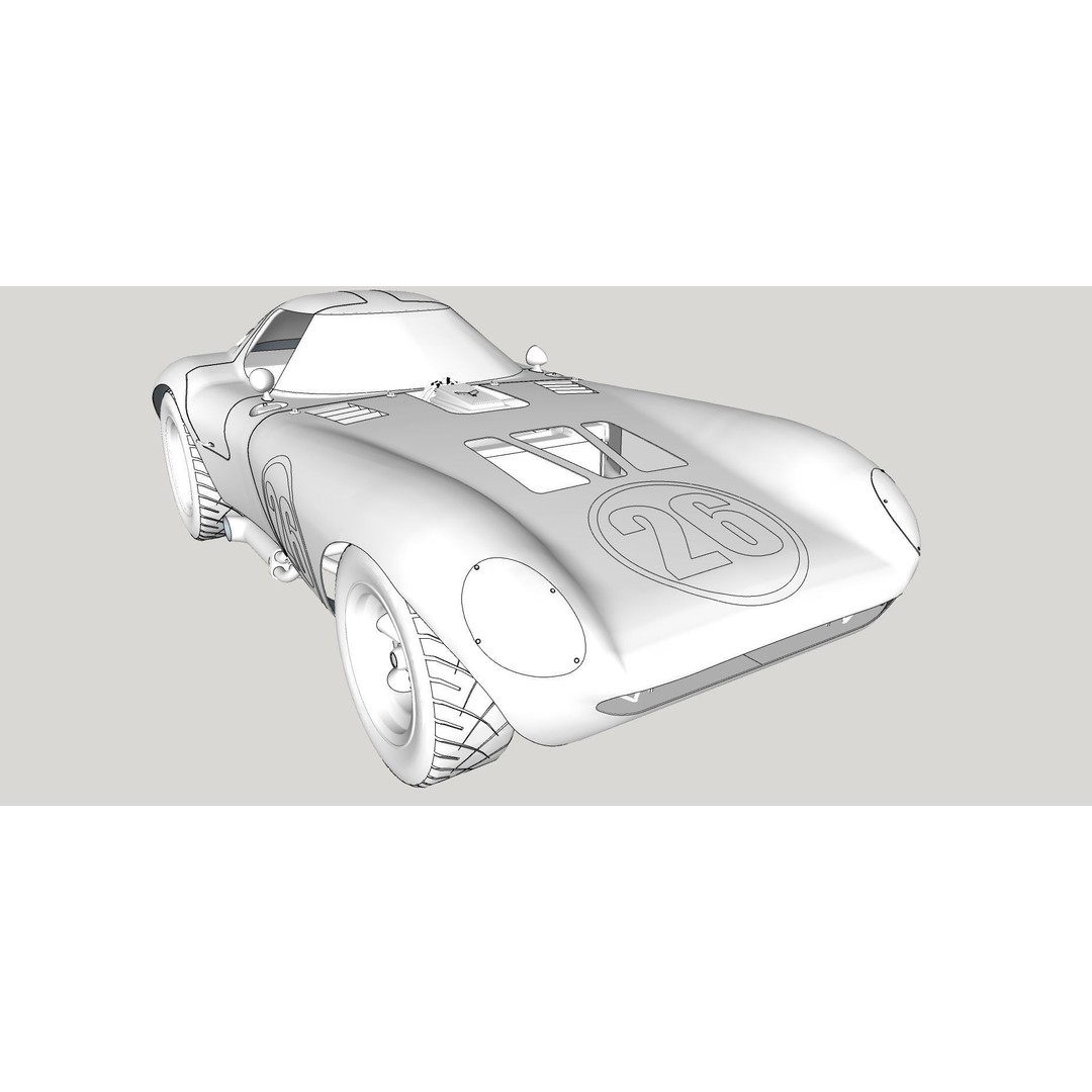 Chevrolet Cheetah 1964 3D Model – High Poly Antique Racing Car, FBX - View 16