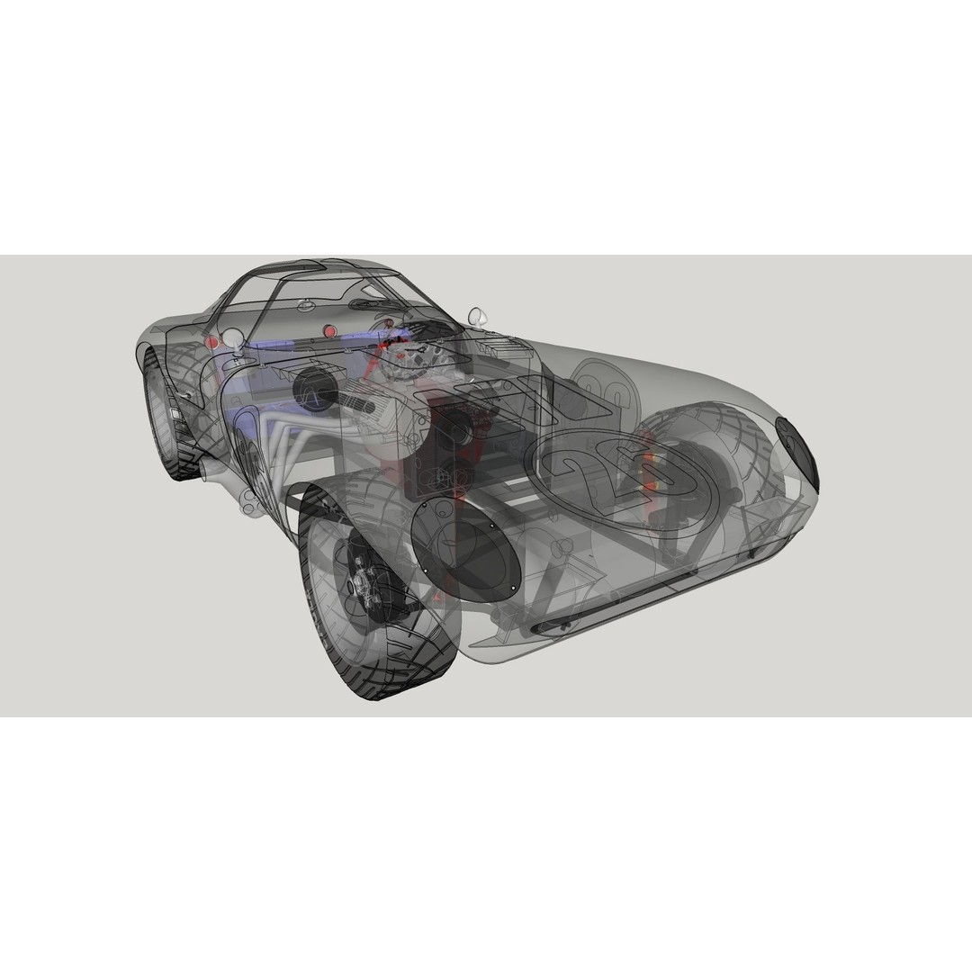 Chevrolet Cheetah 1964 3D Model – High Poly Antique Racing Car, FBX - View 17