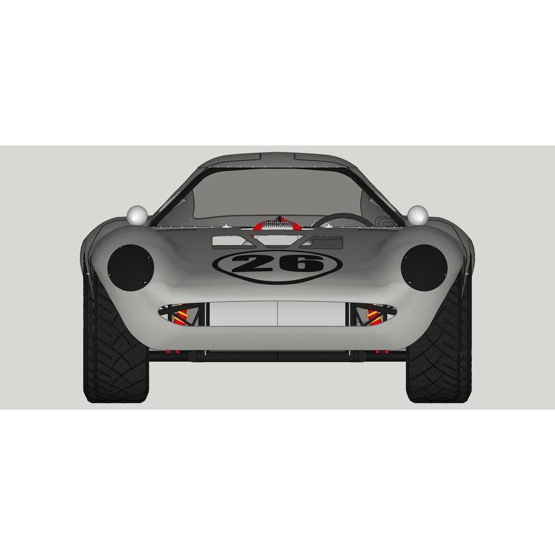 Chevrolet Cheetah 1964 3D Model – High Poly Antique Racing Car, FBX - View 18
