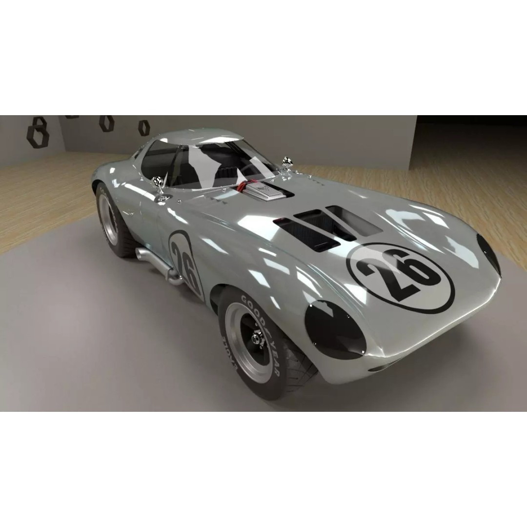 Chevrolet Cheetah 1964 3D Model – High Poly Antique Racing Car, FBX - View 2