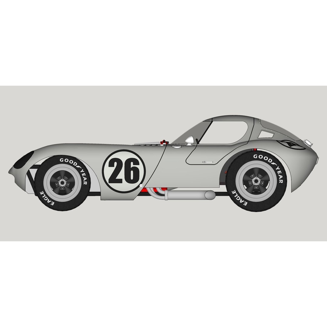 Chevrolet Cheetah 1964 3D Model – High Poly Antique Racing Car, FBX - View 20