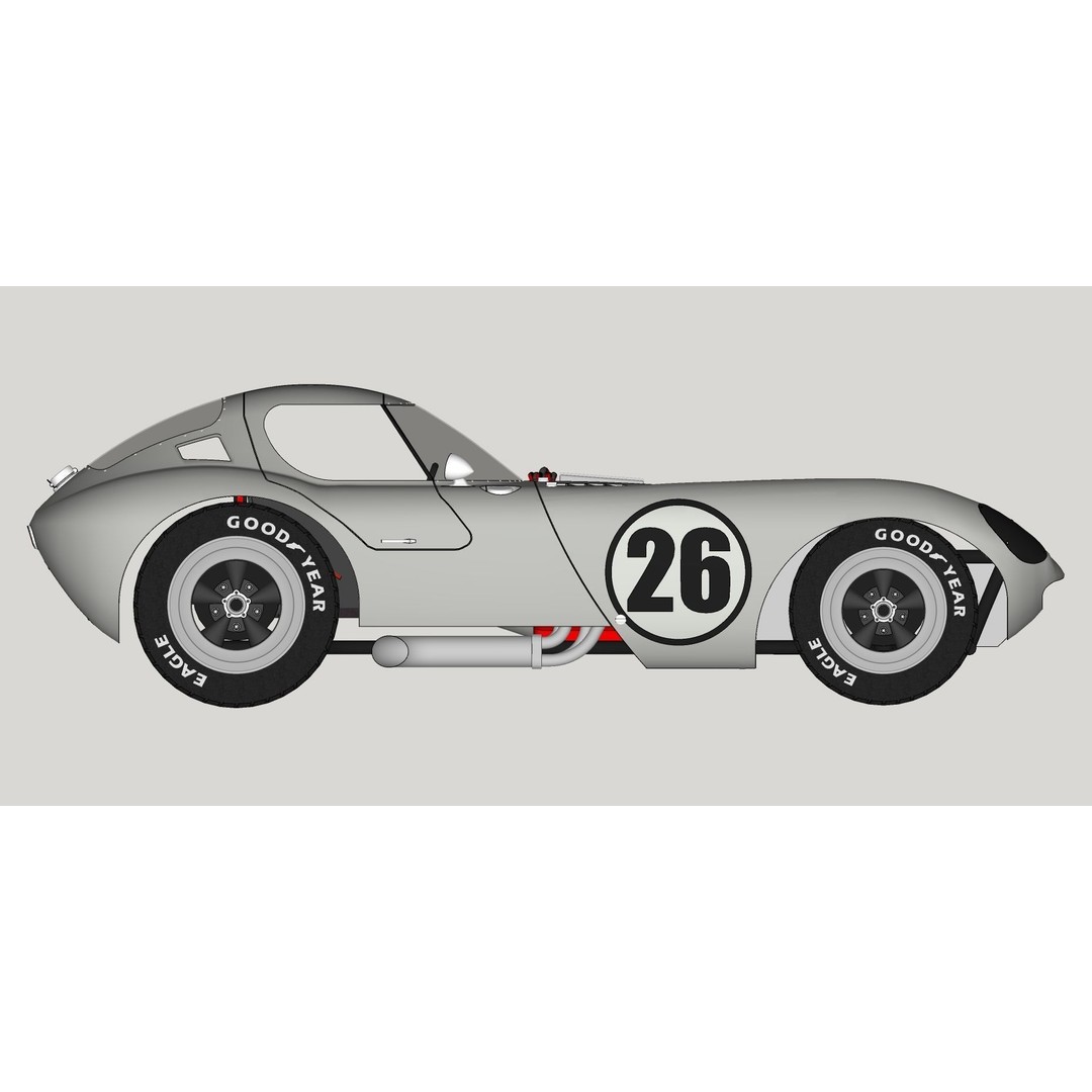 Chevrolet Cheetah 1964 3D Model – High Poly Antique Racing Car, FBX - View 21