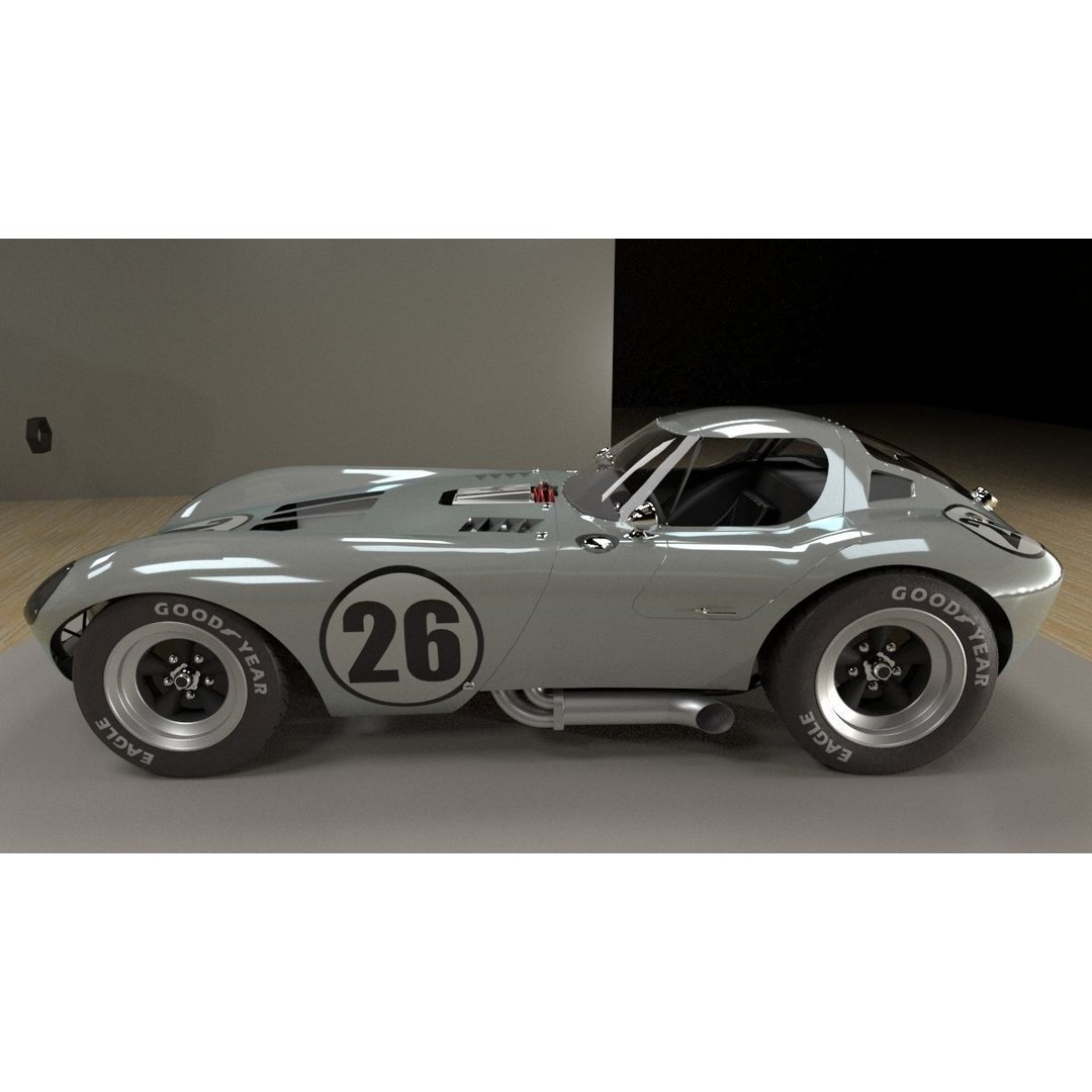 Chevrolet Cheetah 1964 3D Model – High Poly Antique Racing Car, FBX - View 4