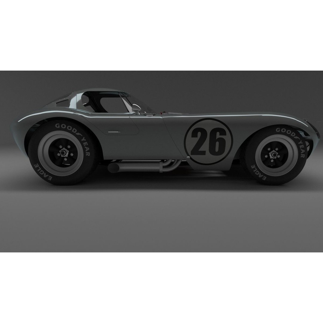 Chevrolet Cheetah 1964 3D Model – High Poly Antique Racing Car, FBX - View 8