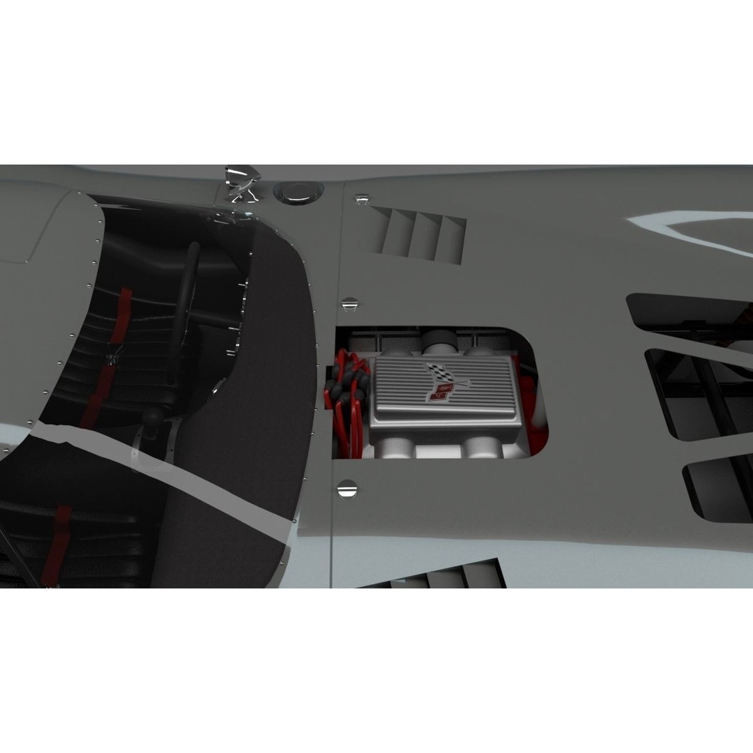 Chevrolet Cheetah 1964 3D Model – High Poly Antique Racing Car, FBX - View 9